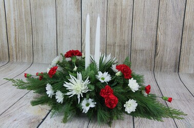 Christmas Traditions Centerpiece from Flowers by Ray and Sharon in Muskegon, MI