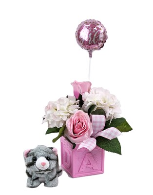 Baby Block Pink Bouquet - SILK from Flowers by Ray and Sharon in Muskegon, MI