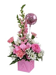 Baby Block Bouquet - Pink from Flowers by Ray and Sharon in Muskegon, MI