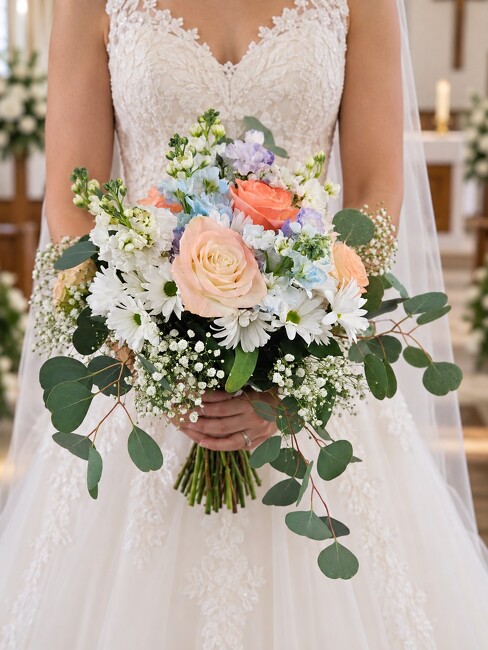 Pretty Pastel Wedding from Flowers by Ray and Sharon in Muskegon, MI Pretty Pastel Wedding from Flowers by Ray and Sharon in Muskegon, MI