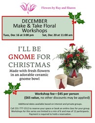 December 20, 2025 11:00 am class from Flowers by Ray and Sharon in Muskegon, MI