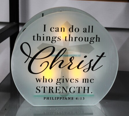 I Can Do All Things Through Christ... Tealight from Flowers by Ray and Sharon in Muskegon, MI