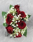 6 Red Rose Corsage With Baby's Breath from Flowers by Ray and Sharon in Muskegon, MI