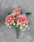 3 Pink Rose Boutonniere with Baby's Breath from Flowers by Ray and Sharon in Muskegon, MI