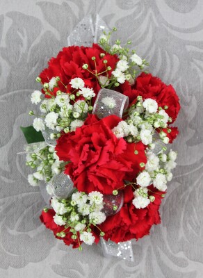 6 Red Mini Carnation Corsage With Baby's Breath from Flowers by Ray and Sharon in Muskegon, MI