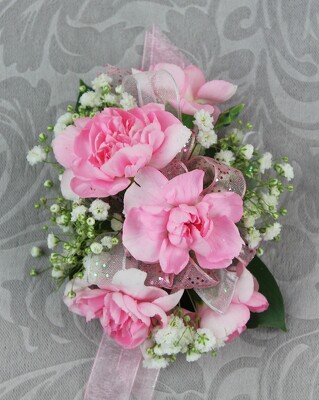 6 Pink Mini Carnation Corsage with Baby's Breath from Flowers by Ray and Sharon in Muskegon, MI