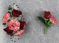3 Red Glitter Rose & 3 Mini Carnation and Rhinestones Set from Flowers by Ray and Sharon in Muskegon, MI