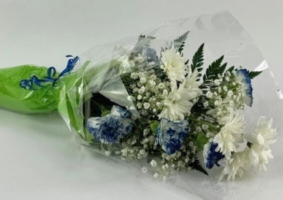 School Spirit Bouquet - Blue & White from Flowers by Ray and Sharon in Muskegon, MI