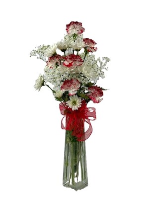 School Spirit Vase Bouquet - Red & White from Flowers by Ray and Sharon in Muskegon, MI