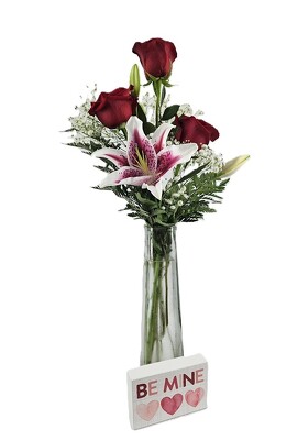 Be Mine Vase with wooden sign from Flowers by Ray and Sharon in Muskegon, MI