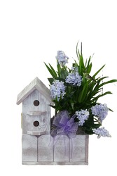 The Birdhouse Cabin Planter from Flowers by Ray and Sharon in Muskegon, MI