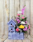 The Birdhouse Cabin Bouquet from Flowers by Ray and Sharon in Muskegon, MI
