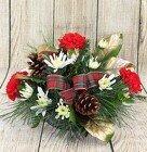 Season's Greetings Centerpiece from Flowers by Ray and Sharon in Muskegon, MI