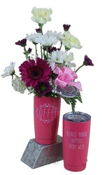COFFEE, BECAUSE MONDAY HAPPENS EVERY WEEK Thermal Tumbler from Flowers by Ray and Sharon in Muskegon, MI
