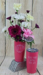 COFFEE, BECAUSE MONDAY HAPPENS EVERY WEEK Thermal Tumbler from Flowers by Ray and Sharon in Muskegon, MI