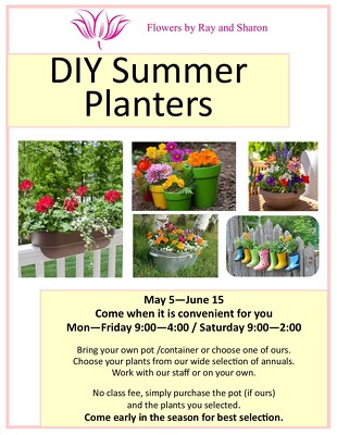 Summer DIY Planters from Flowers by Ray and Sharon in Muskegon, MI