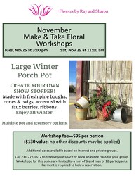 November 25, 2025, 3:00 pm class from Flowers by Ray and Sharon in Muskegon, MI