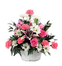 BASKET OF PINKS from Flowers by Ray and Sharon in Muskegon, MI