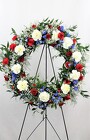 OUR HERO, OUR HEART WREATH EASEL from Flowers by Ray and Sharon in Muskegon, MI