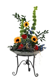 WE TREASURE YOUR MEMORY BIRD BATH from Flowers by Ray and Sharon in Muskegon, MI